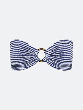 ELYSIIAN Balboa O-Ring Bikini Top Blue Striped One Size